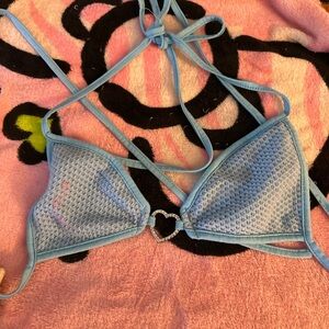 SHEIN Light Blue Bikini Top